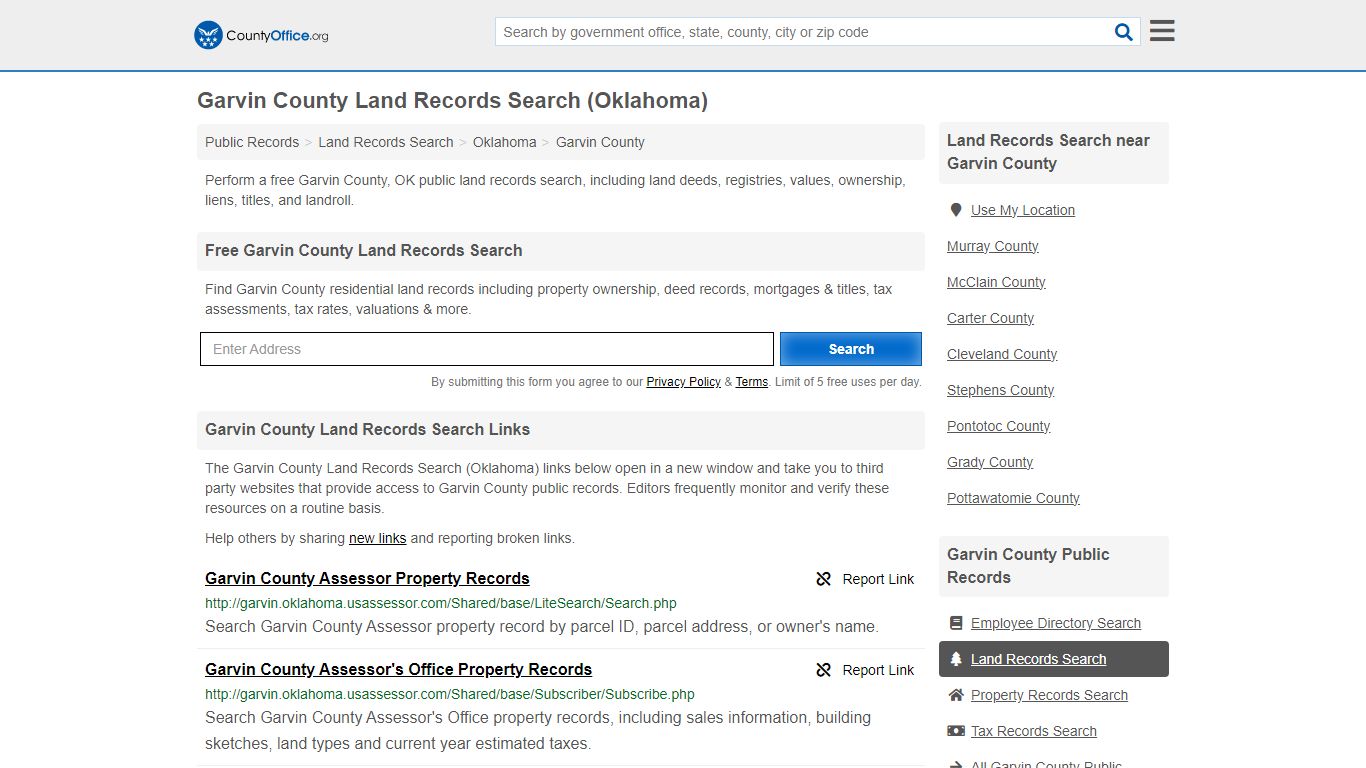 Garvin County Land Records Search (Oklahoma) - County Office